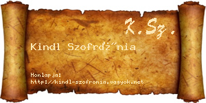 Kindl Szofrónia névjegykártya